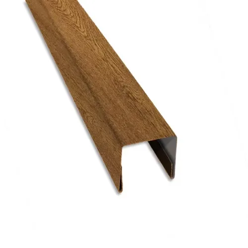 T8 táblás kerítést záró U profil, Natúr tölgy, Hossz: 2000mm