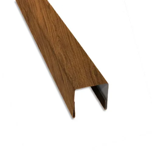 T8 táblás kerítést záró U profil, Fényes tobacco, Hossz: 2000mm