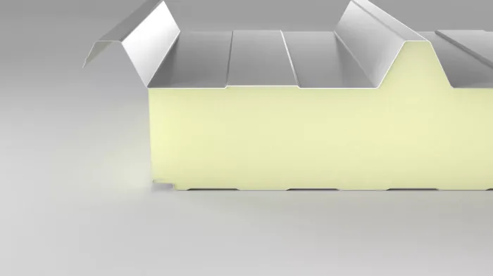 Tető szendvicspanel PUR100mm, törtfehér RAL9002, IP - Image 2