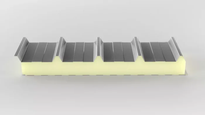 Tető szendvicspanel PUR 100mm, alumínium szürke RAL9006, IP