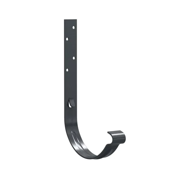 Csatornatartó vas, 210mm, 33-as(nagy) rendszerhez, egyenes szárú, RAL 7011 fényes Szürke (30 év garancia)
