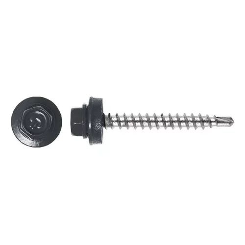 Rögzítő csavar fához, RAL7011 fényes (acélszürke) - 4,8*35mm - 50db