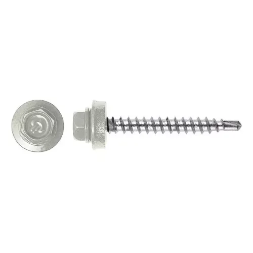 Rögzítő csavar fához, RAL9010 fényes (fehér) - 4,8*35mm - 50db