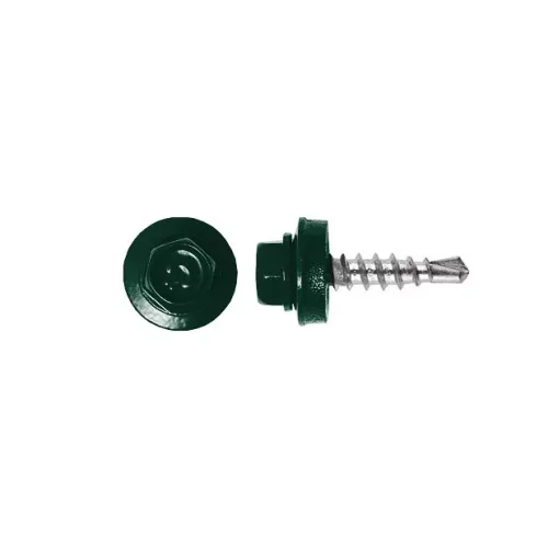 Rögzítő csavar fémhez, RAL6020 fényes (mohazöld) - 4,8*19mm - 50db
