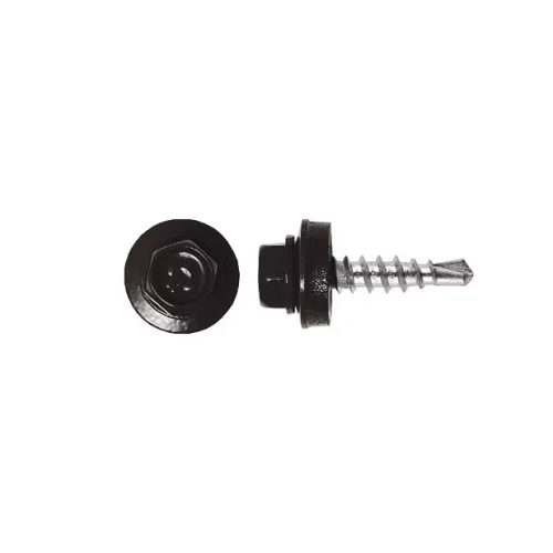 Rögzítő csavar fémhez, RAL8019 fényes (szürkésbarna) - 4,8*19mm - 50db