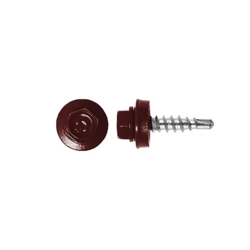 Fűző csavar, RAL3009 fényes (bordó) - 4,8*20mm - 50db