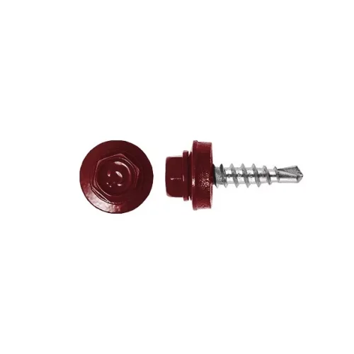 Fűző csavar, RAL3011 fényes (meggypiros) - 4,8*20mm - 50db