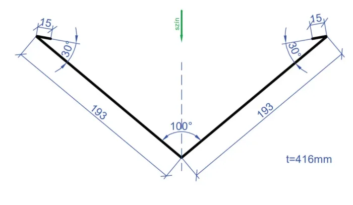 Vápalemez, Matt antracit szürke (RAL7016), Hossz: 2000mm - Image 2