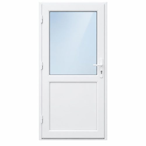 Műanyag mellékbejárati ajtó, fehér, 5 pontos zárral – 90×190 cm